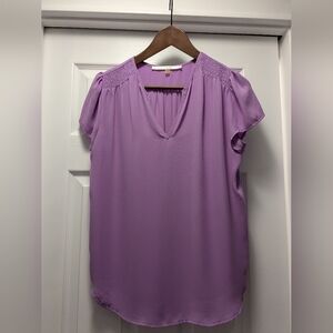 Lavender short sleeve blouse size small